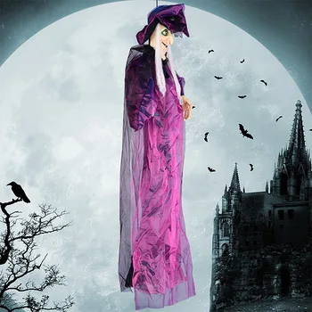 Halloween Dekorácie Ovládanie Hlasom Čarodejnice Visí Ghost Žiariace Zvuk Horor Zábavné Dekorácie, Rekvizity