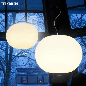 Nordic Biele Sklo Ploché Loptu Prívesok Svetlá Moderná Obývacia Izba Dekorácie, Závesné Lampy Jednoduché Mliečna Oválne Reštaurácia LED Svietidlá