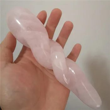 1pcs Prírodné rose quartz špirála crystal prútik ručne vyrezávané crystal gem yoni masáž prútik uzdravenie palička