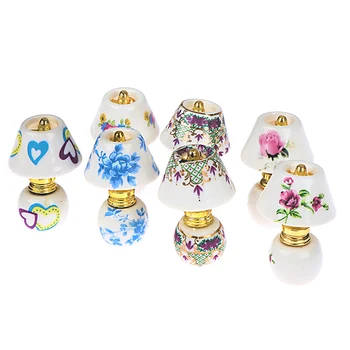 Mini Keramická Lampa Miniatúr, Porcelán Miniatúrne Stolové Lampy Doll House Domova Príslušenstvo Domček Pre Bábiky Hračky