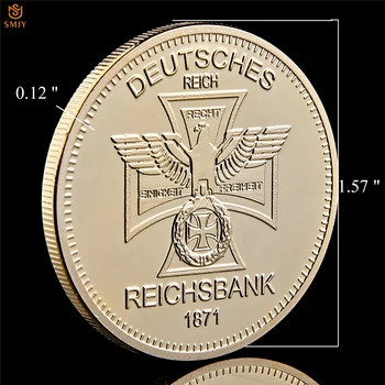 1872 Deutsche Ríšskou Bankou Deutsch 999/1000 Zlatom Nemecko Kríž Eagle Replika Hydraulické Suvenírov Mince Token Odznak Darček Kolekcie
