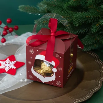 50Pieces Vianočné Cookie Box Darčeka Vianočné Ozdoby Eve Jablko Balenie Sweet Candy Prípade Dutých Okno Cukru Kontajnerov