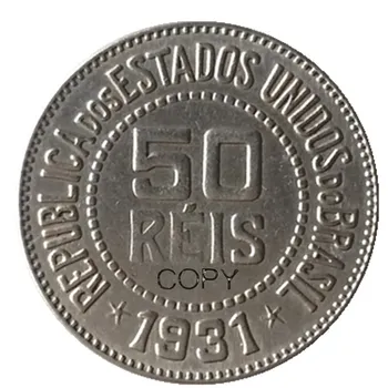 Brazília súbor(1920 1931 1935) 3ks 50 Ries poniklovaná Kópie Mincí