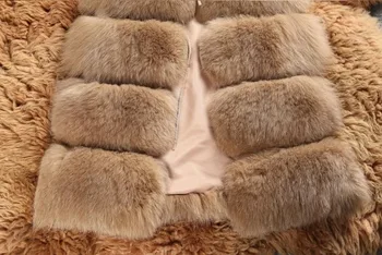 Vysoký Stupeň Ženské nové módne značky zimné Fraux kožušinový kabát imitácia fox kožušiny vesta plášť bez rukávov S M LXLXXL3XL4XL módne J04
