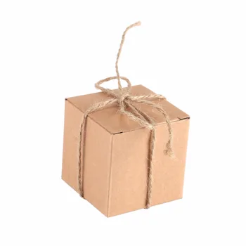 50Pcs Láskavosti Kraft Papier Candy Box Svadobné Party Hnedej Kartónovej Krabice Pre Svadobné Balenie Darčeka Darčeky Pre Hostí