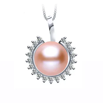 Luxusné Veľké Prírodné Perlový Náhrdelník Prívesky, darčeky Pre Ženy Móda Zirkón Striebro 925 Šperky Sladkovodné Náhrdelníky(Č Reťazca)