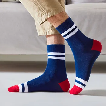 Nové pánske Bežné Ponožky Módne Priedušný Kvalitný Pruhované Ponožky Farebné, Zábavné Dlhé Ponožky 10 Pár