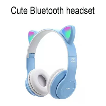 Roztomilé Mačka Bluetooth Slúchadlá Bezdrôtové Slúchadlá Skladacia Hifi Stereo Hudby Hluku Zrušiť Slúchadlá TF Karty Pre Deti, Dievčatá Dary