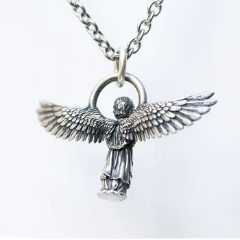 Trend Strieborné Pozlátené Anjel Krídla Modlitba Prívesok Náhrdelník Romantických Mužov a Žien Pár Amulet Náhrdelník Módne Šperky Darček