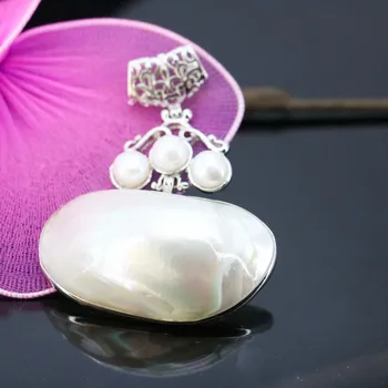 47*20 mm Etnických Elegantné abalone sladkovodné perly Shell guľôčky Príslušenstvo prívesok náhrdelník robiť šperky remesiel diy Hot predaj darčekov