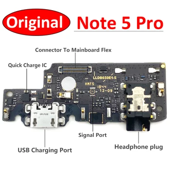 10Pcs/Veľa, USB Nabíjací Dock Konektor Nabíjacieho Portu Mikrofón Flex Kábel Pre Xiao Redmi Poznámka 5 Note5 Pro Náhradné Diely