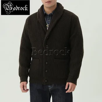 MBBCAR British cardigan sveter bunda pre mužov vysokej kvality prať vlnené svetre ťažké, hrubé pletené vlnené kabát 677