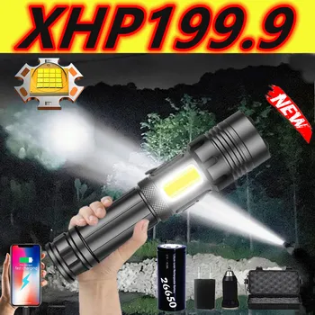 Najsilnejší COB LED Baterka XHP199 16Core Taktické Horák, USB Nabíjanie Linterna Vodotesné Svietidlo s Extrémne Svetlé Kempingové Svietidlo