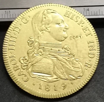 V roku 1819 Kolumbia 8 Escudos - Fernando VII Zlato Kópiu Mince