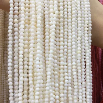 Veľkoobchod Prírodné shell Korálkové Biely Okrúhly tvar plavidlá shell voľné korálky Pre šperky, takže DIY Náramok, náhrdelník príslušenstvo