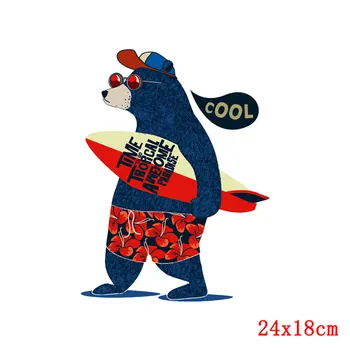 Rock Medveď Dinosaura Tepla Tepelný Prenos Patch Cartoon Oblečenie Patch Zvierat Železa-Na Prevody Záplaty Pre Oblečenie, Tričko urob si sám