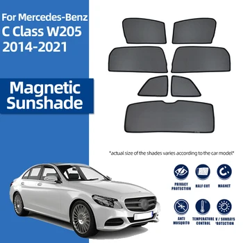 Pre Mercedes Benz C Trieda W205-2021 Magnetické Auto Slnečník Štít, Predné Čelné Sklo Opony Zadné Bočné Okná Slnečník Clonu