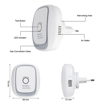 Zigbee3.0 LPG Plyn Zemný Plyn Detektor Kompatibilný S SmartThings, Zipato ,Domov Asistent Bránou