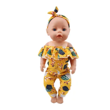 Oblečenie Pre Reborn Bábiky Ručné Žlté Šaty Vybavy Fit 18-palcové Dievča Bábiku&43 cm Nového Baby Born Bábiku,ruský Bábiky,Hračky Pre Dievčatá
