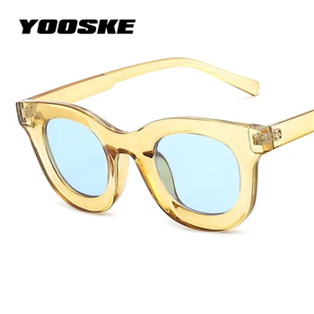 YOOSKE Retro Kolo SunglassesWomen Dizajnér Značky Vintage Malé Slnečné Okuliare Mužov Vintage Hip Hop Konkávne Dizajn Okuliarov Žena