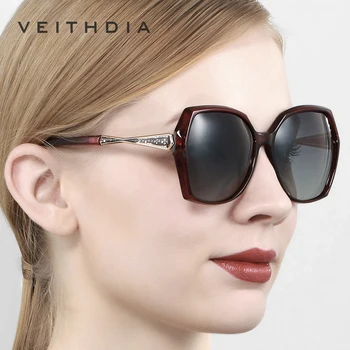 VEITHDIA dámske slnečné Okuliare Módne Polarizované Gradient UV400 Objektív Vintage Luxusné Dámske Značky Dizajnér Okuliare Pre Ženy 3160