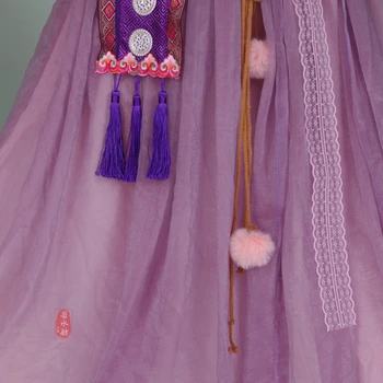 Barbara dievča Aman exotické Han prvok etnických fialová Miaojiang tanec žena Cosplay Kostým Halloween, Karneval, Maškarný Strany