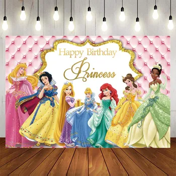Disney Princess Party Pozadia Výzdoba Prostredia Vinyl Fotografie Streľby Pozadia Pre Dievčatá Narodeninovej Party Dodávky