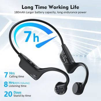 Skutočné Kostné Vedenie Slúchadlá Bluetooth Bezdrôtové Slúchadlá Nepremokavé Športové Headset s Mikrofónom pre Cvičenie so Systémom Jazdy