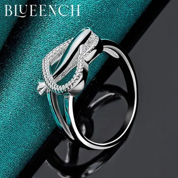 Blueench 925 Sterling Silver Zirkón Láska Krúžok Pre Ženy Návrh Manželstva Romantický Módne Kúzlo Šperky