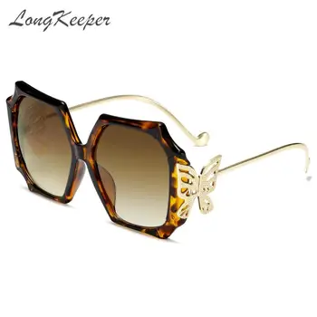 LongKeeper Ženy Motýľ slnečné Okuliare UV400 Dizajnér Značky Vysokej Kvality Gradient Slnečné Okuliare Žena oculos de sol pre Jazdy
