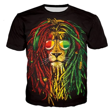 2021 Lete Nové Módne 3D Marley Reggae Tlačiť T-shirt Muži/ženy Funny T-shirt Bežné Harajuku Štýl Moderný Streetwear Oblečenie