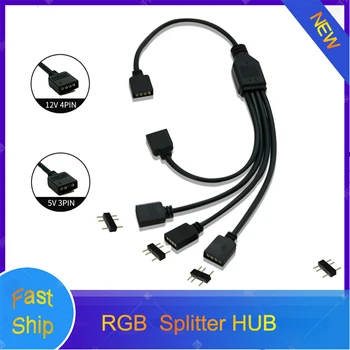 Základná doska RGB SYNC Splitter HUB M/B ASUS GIGABYTE MSI Prenos Predlžovací Kábel 12V 4Pin RGB/5V 3Pin ARGB