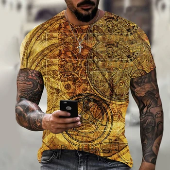 Letné Mužov 3D Tričko Oblečenie Bežné Krátky Rukáv Vintage T Shirt Streetwear Loď Kotvy Printed Tee T-košele Pre Mužov Topy
