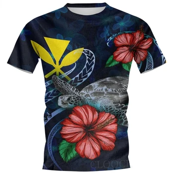 Polynézske Korytnačka Tlač Hot Havajské Harajuku T Shirt Muži Ženy Unisex Krátke Rukáv Ležérne Košele Módne Topy