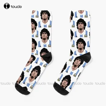 Diego Maradona - Najlepším Futbalistom Futbalový Hráč Tímu Calcio Futbal Ponožky Farebné Ponožky Dizajn Radi Roztomilé Ponožky Nové Populárne