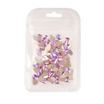100 ks/Taška, Manikúra samostatne, aby nail art, kamienky, mix crystal ab pre kamienkami, ploché späť šperky pre nechtový 3D dekorácie
