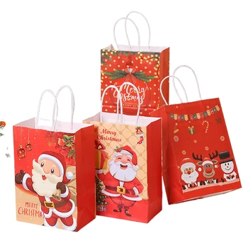 6pcs/Súbor šťastné a Veselé Vianoce, Papierové Darčekové Tašky Nový Rok Kozliat Candy Oblečenie Balení Taška TC117