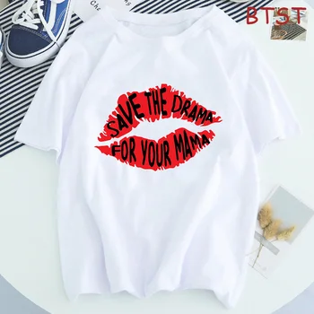Dámske tričko Uložiť Dráma pre Váš Mama Graphic Tee Košele Estetické Kawaii Streetwear Dámy Topy Harajuku Žena T-shirt