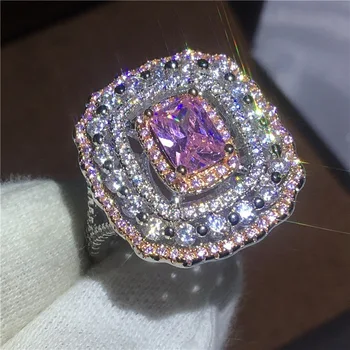 2023 nové ružové viacerých farieb princezná rez zirkón zásnubný prsteň pre ženy, ženské prst lady party darček výročie šperky r4993