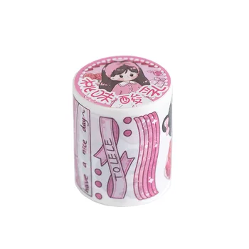 Cool Dievča 50mmx3m Špeciálny Olej Tlač Washi Pásky Cartoon Lady Oblečenie Denníka Zápisník Deco Nálepky Školy Grafické efekty A437