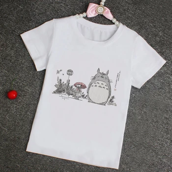 Odvážneho Preč T-shirt Pre Deti Móda Harajuku Chlapci Dievčatá Oblečenie Hayao Miyazaki Štúdio Ghibli Biele Dieťa Topy Totoro Tee Dieťa