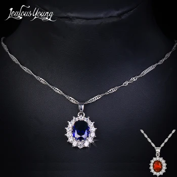 Trendy Kolo Modrý Zirkón Reťazca Prívesok Náhrdelníky Šumivé Jednoduché Zirconia Crystal Svadobné Šperky pre Ženy, Darčeky