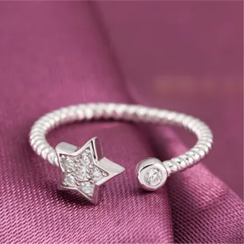CC Otvoriť Prstene Pre Ženy Star Cubic Zirconia Krúžok Anel Módne Šperky Nevesta Svadobné Zásnubný Prsteň Strany Darček CC1474