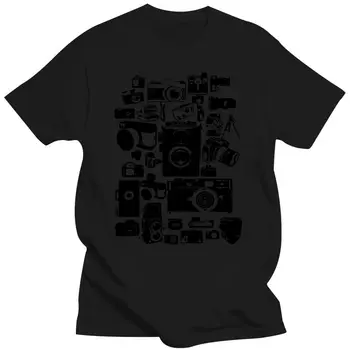 Nový High-Q Grafické Black Kamery Fotograf T shirt Mužov Jedinečný Dizajn, S-6XL Plus Veľkosť Tee Tričko