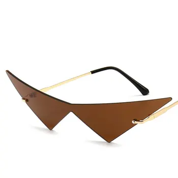 Móda bez obrúčok Trojuholník slnečné Okuliare Pódium dámske Luxusné Zábavné Slnečné Okuliare Odtiene pre Ženy UV400 2020 Značky Dizajnér SG040