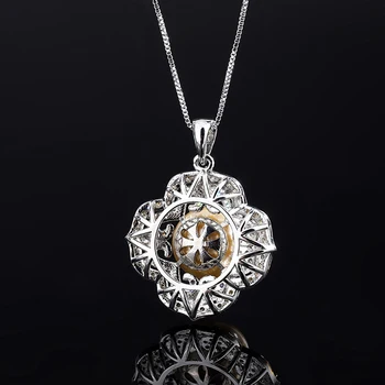 Kúzlo 14 mm Biele Zlato Veľké Perlový Náhrdelník Prívesok pre Ženy Vysokým počtom atómov Uhlíka Diamant Výročie Darček Strany Jemné Šperky Príslušenstvo