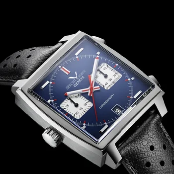 Nová Značka pánskej Obdĺžnik Luxusný Top Značky Quartz náramkové hodinky 100M Vodotesné pravej Kože Business Ocele Športové Hodinky Mužov