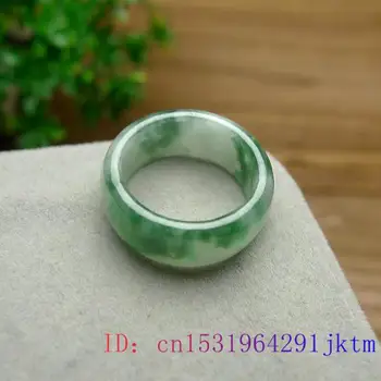 Green Jade Krúžok Prírodný Drahokam Jadeite Remesiel Šperky Vyrezávané Kúzlo Amulet Módne Čínsky Dary