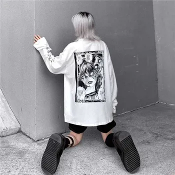Cartoon T-Shirt Ženy Harajuku Dievča Tlač Voľné Ulzzang Japonský T Košele, Pulóvre Topy Harajuku Ulici Tees Punk Oblečenie, Topy