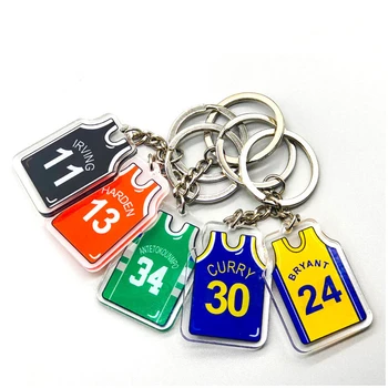 Nové Vytlačené Na Oboch Stranách Jersey Tvar Keychain Charms Športový Krúžok Fanúšikov Basketbalu Trinket Suvenír Príslušenstvo Darček